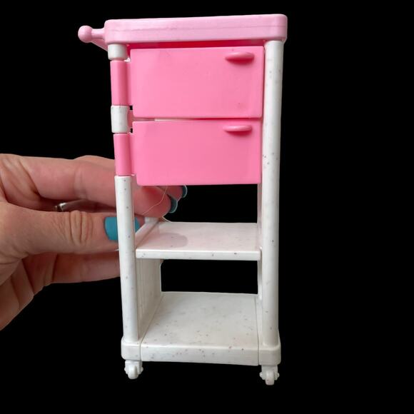 Barbie Vet Salon Pink Cart Vintage 1994 Storage Doll Toy #0924 Shelf Drawer - Picture 1 of 6